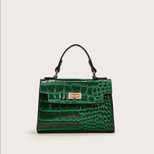 ASOS Green Croc-Embossed Mini Bag